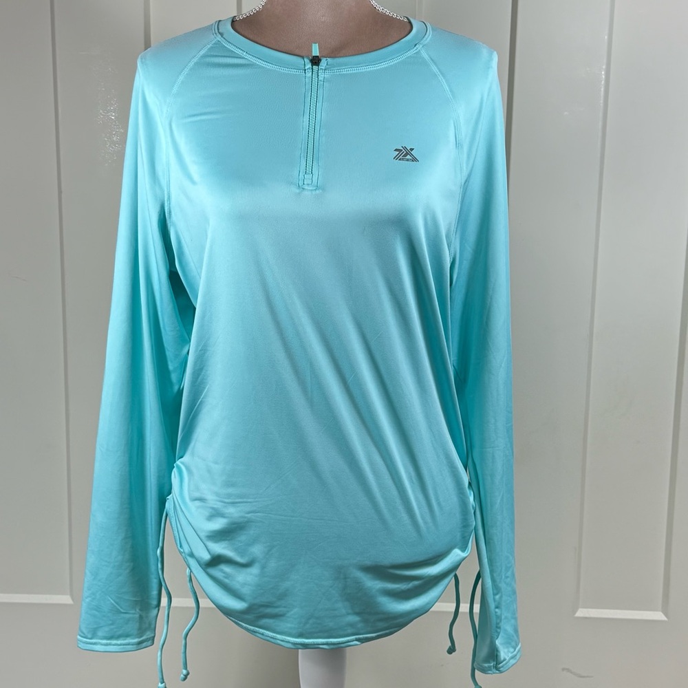 ZeroXposur Women's Aqua Long-Sleeve Sun Shirt withβ Half-Zip